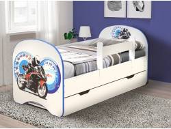 Кровать детская с фотопечатью с 1 ящиком Мотоцикл