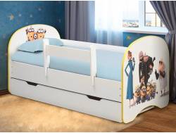 Кровать детская с фотопечатью с 1 ящиком Веселое семейство