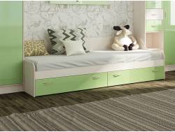 Кровать с ящиками Буратино зеленый
