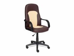 Кресло офисное Parma кожзам коричневый/бежевый