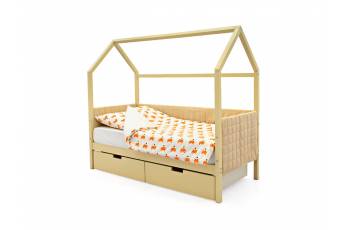 Кровать-домик мягкий Svogen с ящиками бежевый