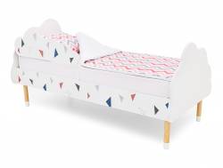 Кровать Stumpa Облако с бортиком рисунок Треугольники розовый, синий