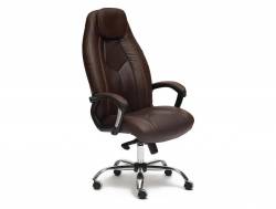 Кресло офисное Boss Lux хром кожзам коричневый 36-36