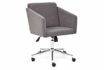 Кресло офисное Milan хром флок серый