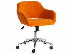 Кресло офисное Modena хром флок оранжевый