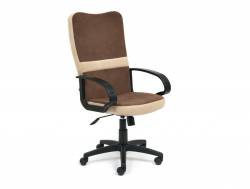 Кресло офисное СН757 флок коричневый/бежевый