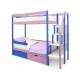 Двухъярусная кровать Svogen с ящиками и бортиком синий-лаванда