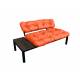 Диван Дачный со столиком оранжевая подушка