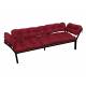 Диван Дачный с подлокотниками бордовая подушка