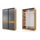 Шкаф-купе SLIM 2-хдверный BS15-6.2D дуб вотан-черный муар