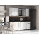 Кухня Виктория 2000 мм Пластер Бьянко/Белый (Кастилло темный)