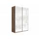 Шкаф-купе Прайм 2-х дверный 1600 Стекло Белое Крафт табачный