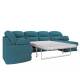 Диван угловой большой П-образный Квин 6 Newtone azure