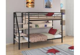 Двухъярусная кровать Толедо П черный/молочный