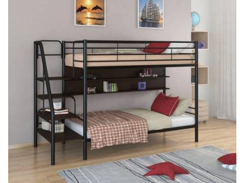Двухъярусная кровать Толедо П черный/венге