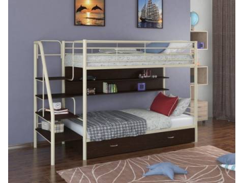 Двухъярусная кровать Толедо ПЯ слоновая кость венге