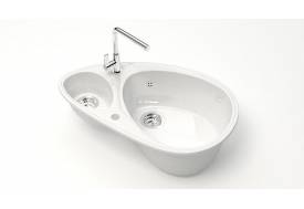 Мойка овал 1,5чаши Эмма Z13Q1 белый лед