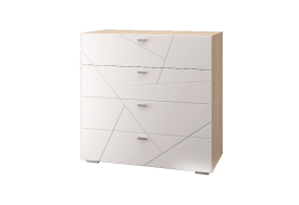 Комод 4 ящика Скайлайн белый