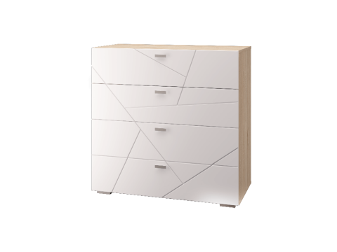 Комод 4 ящика Скайлайн белый