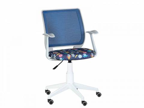 Кресло Эксперт white Т-эрго детский принт синий-Т55