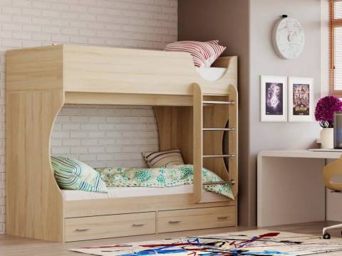 Кровать двухъярусная Адель Д2 дуб сонома