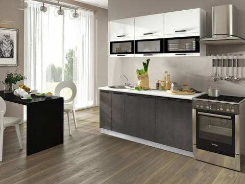 Кухня Фиджи бетон/белый 1800