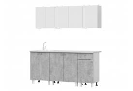 Кухонный гарнитур КГ 1 1800 Белый/Цемент светлый