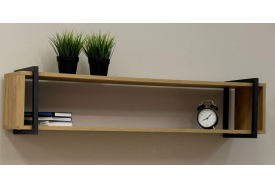 Полка металлическая ЛОФТ-12 Дуб крафт золотой/черный матовый