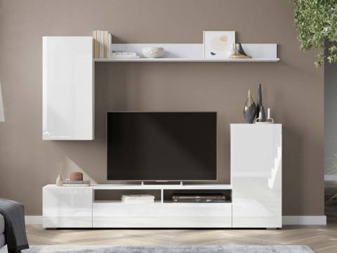 Гостиная МГС 4 Белый/Белый глянец