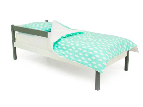 Кровать Svogen classic с бортиком графит-белый