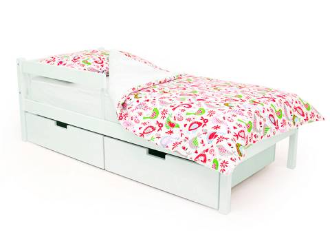 Кровать Svogen classic с ящиками и бортиком белый