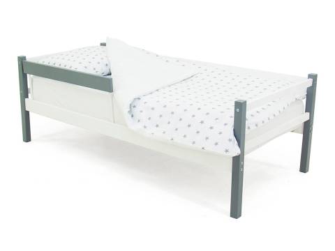 Кровать-тахта Svogen с бортиком графит-белый