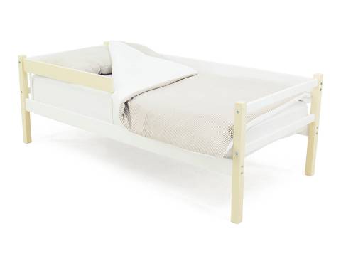 Кровать-тахта Svogen с бортиком бежево-белый