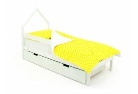 Кровать-домик мини Svogen с ящиками и бортиком белый