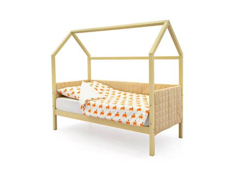 Кровать-домик мягкий Svogen бежевый