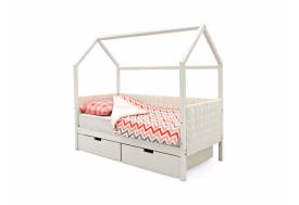 Кровать-домик мягкий Svogen с ящиками белый