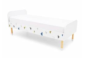 Кровать Stumpa Классика с рисунком Треугольники зеленый, синий