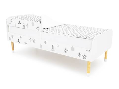 Кровать Stumpa Классика с бортиком рисунок Домики