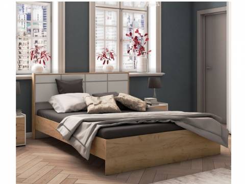 Кровать Соната 1600 белый-дуб крафт золотой