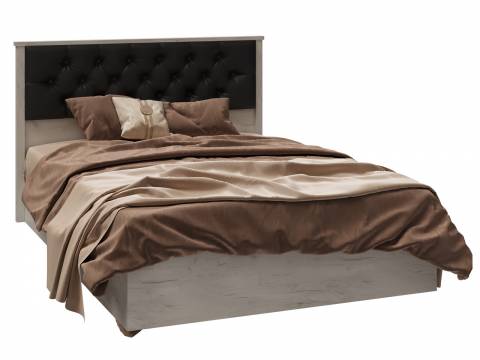 Кровать с мягкой спинкой София СКР-2 1600 с ортопедом Дуб крафт белый