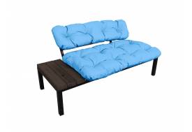 Диван Дачный со столиком голубая подушка