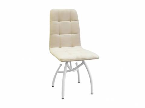 Стул Леон шарики бежевый, белые ножки