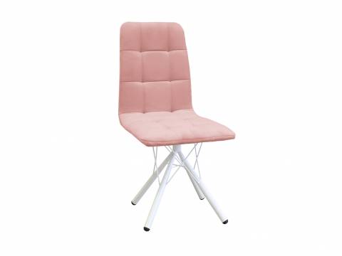 Стул Леон паутинка пудровый, белые ножки