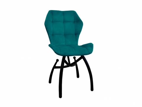 Стул Бабочка шарики аквамарин, чёрные ножкиv