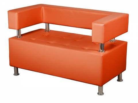 Диван двухместный Райли Кожзам Оранжевый