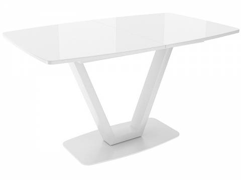 Стол Лотус раздвижной со стеклом OPTIWHITE