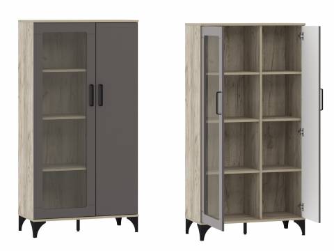 Шкаф комбинированный Марсель НМ 013.52 фасад Софт Графит