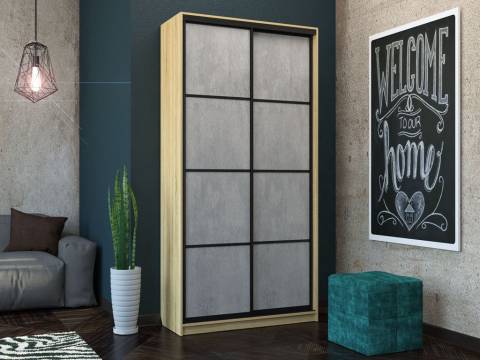 Шкаф-купе Лофт Шк12-60 1200 глубина 600 фасад МДФ бетон 3г