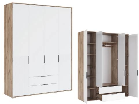 Шкаф четырехдверный Николь мод.8 с полками мод.12