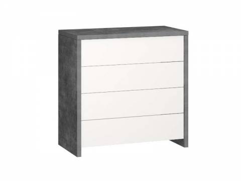 Комод Некст-К4 Камень Темный/Белый
